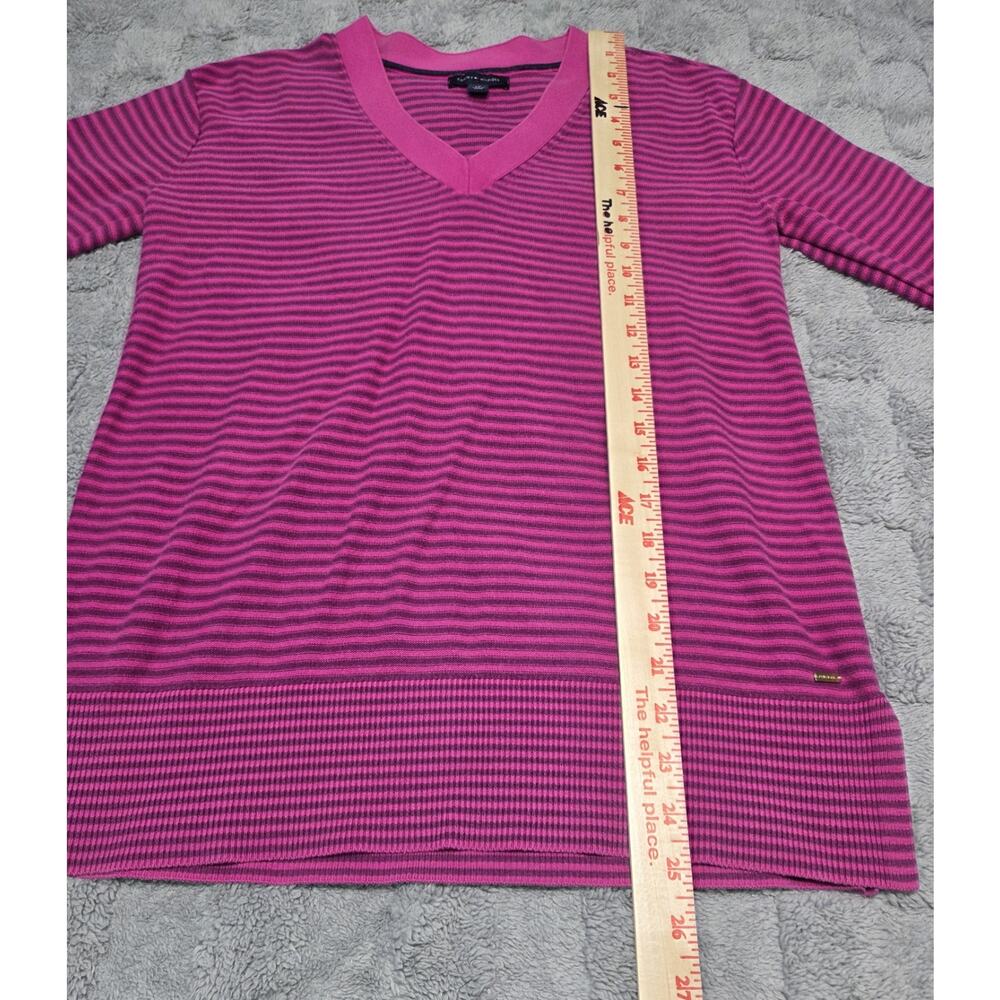 VTG Tommy Hilfiger Women's Pink And Purple Knit Long Sleeve Shirt Size Small - Picture 4 of 15